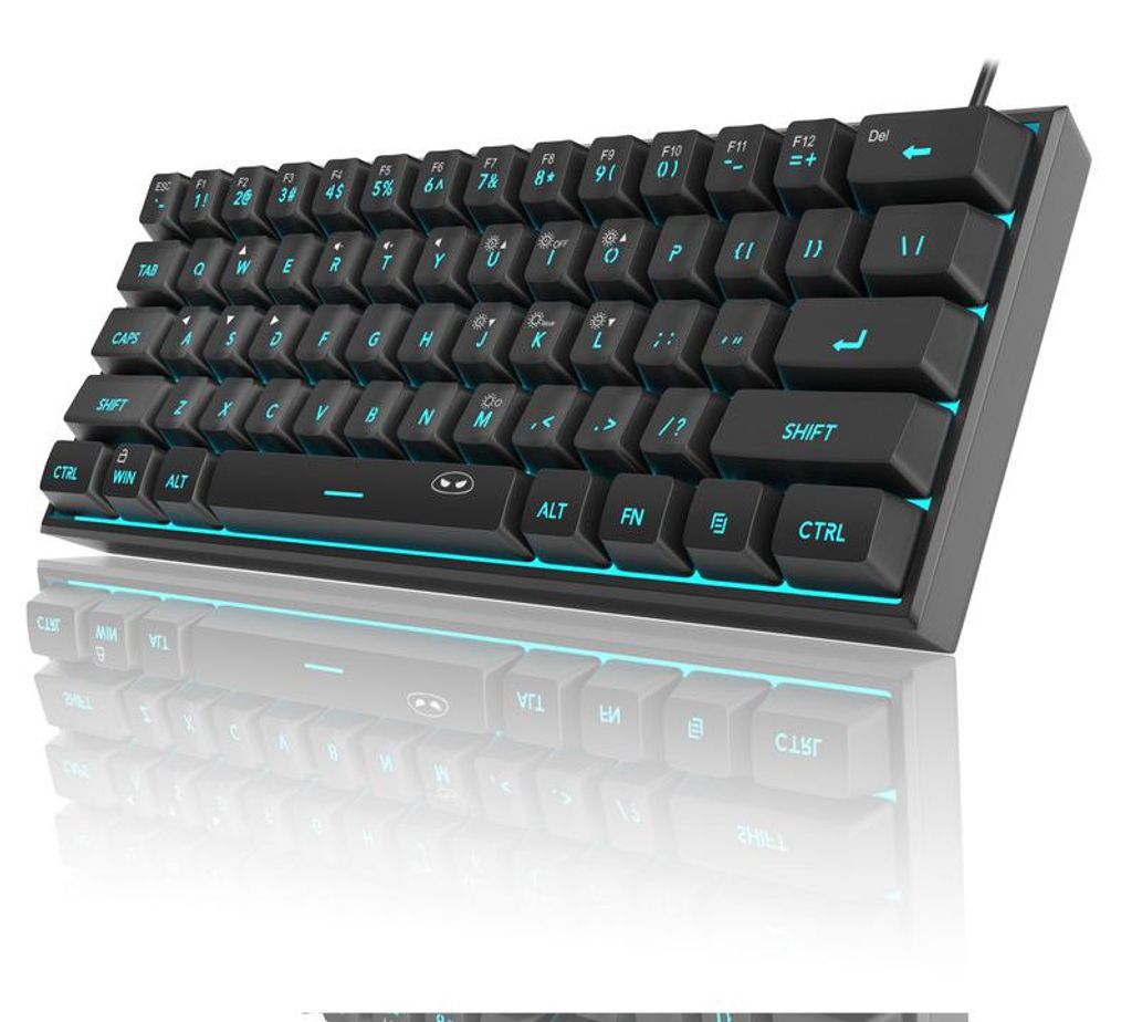 60% Gaming Tastatur kabelgebunden RGB, 61 Tasten Membran Produktbild 