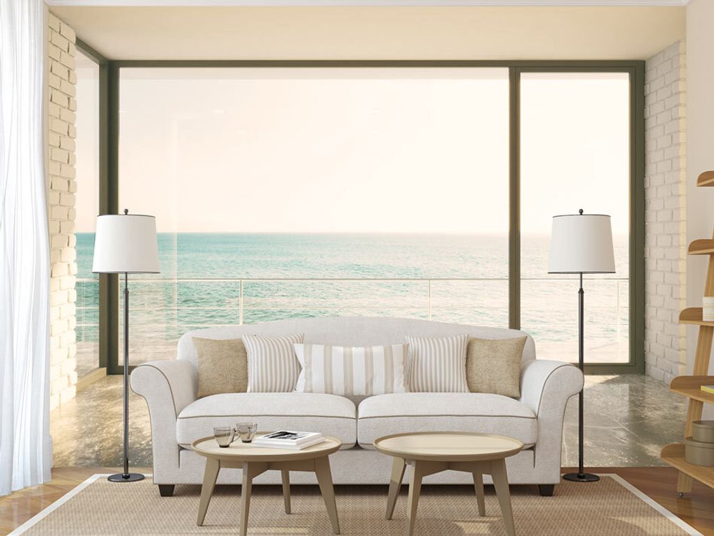 Vlies Fototapete 400x280 cm Tapeten Wandtapete XXL Meer Fenster Natur c-B-0069-a-a