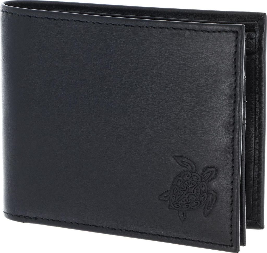 oxmox Leder Geldbörse Leather RFID Protect Querscheinbörse Turtle 2.0 Embossed Black schwarz