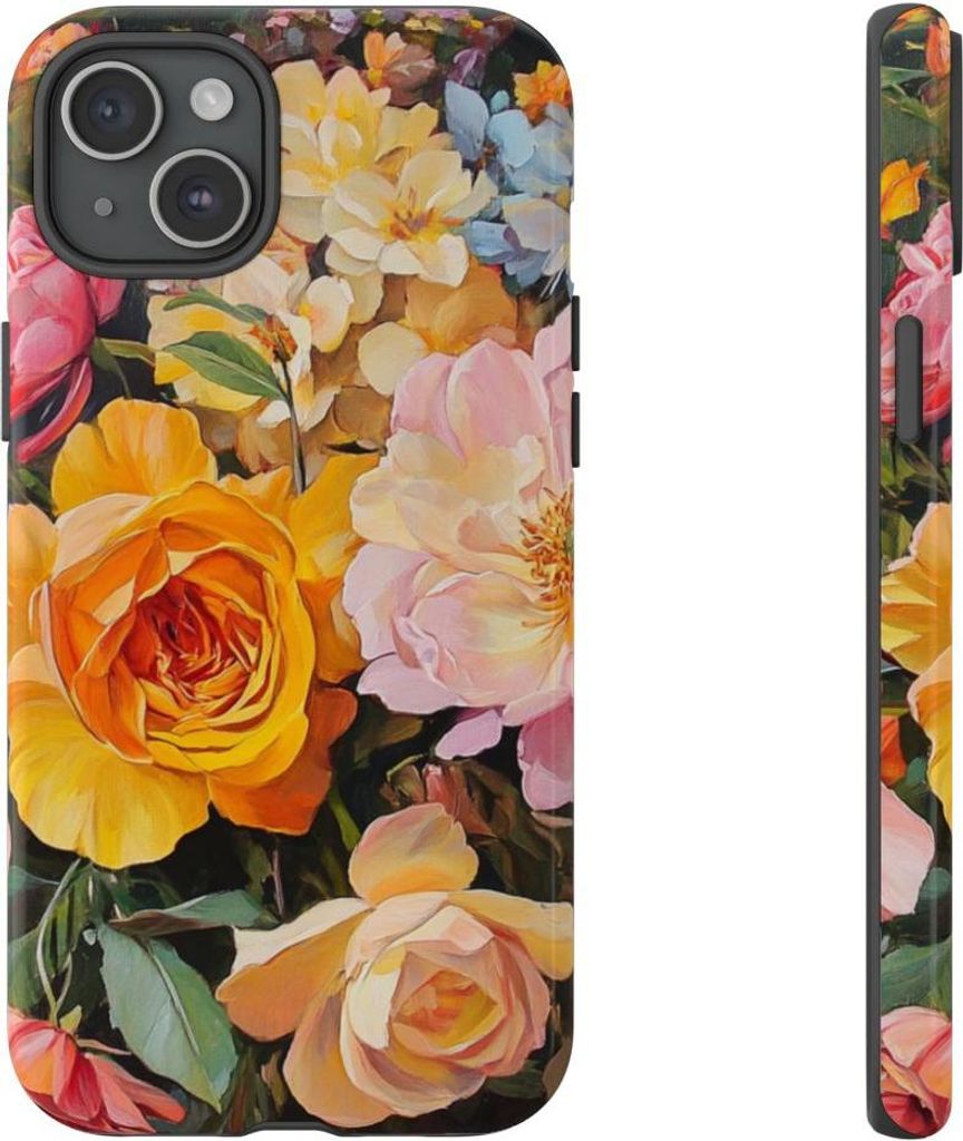 Buntes Blumenstrauß-Gemälde – Hülle Kompatibel mit iPhone 15 Plus