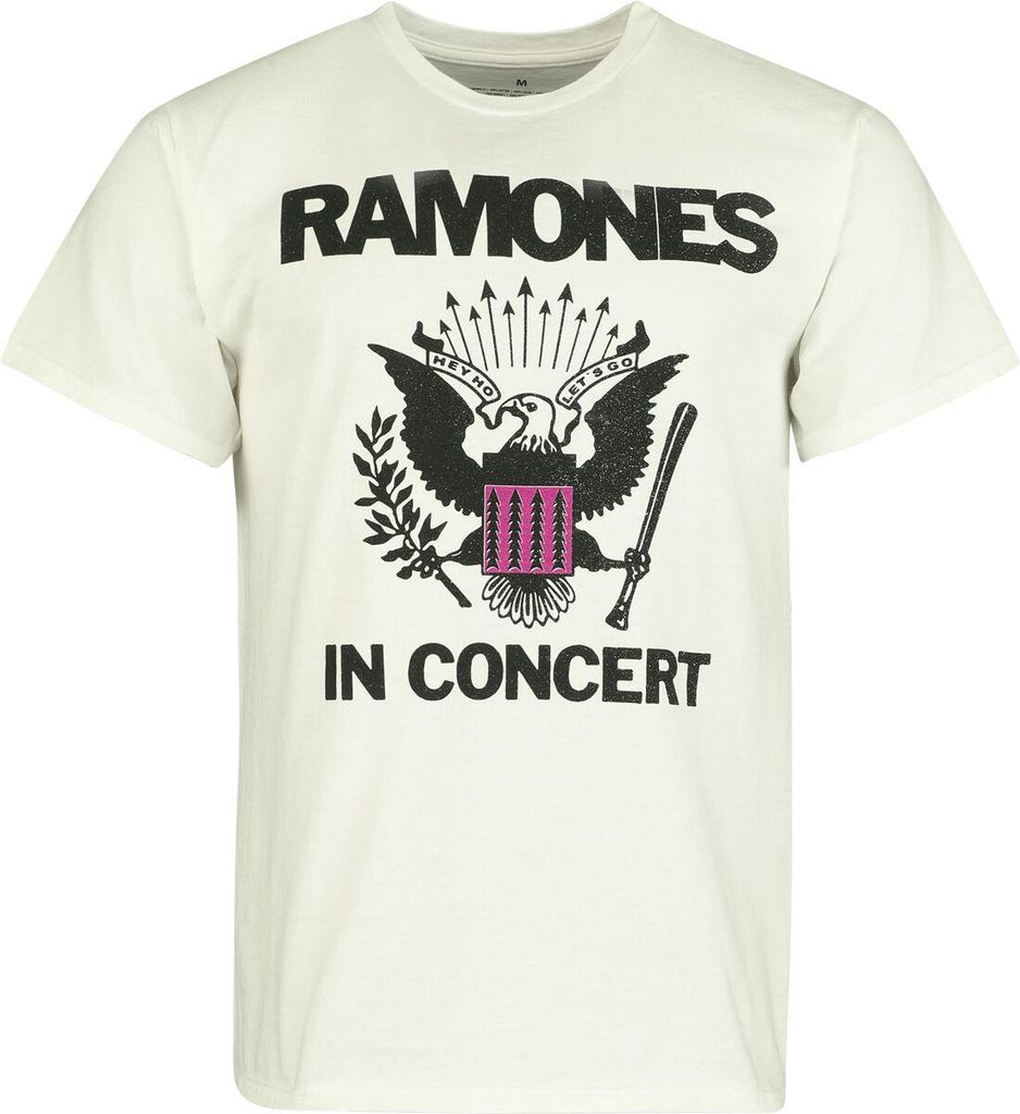 Ramones T-Shirt Herren In Concert weiß Band-Merch, Bands 100% Baumwolle S