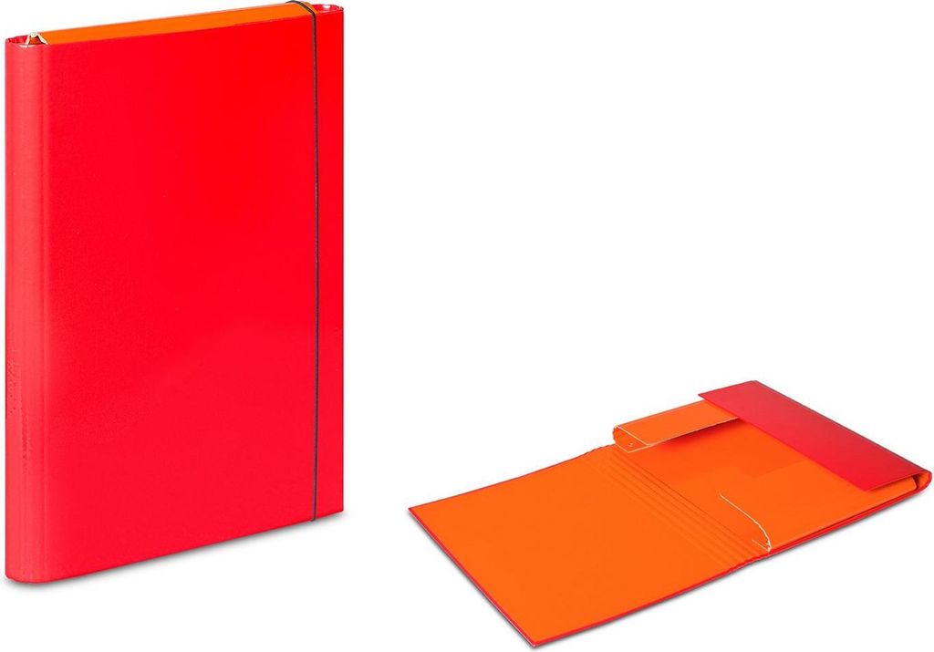 Dokumentenmappe "Duo Colors" / Heftbox / A4 / Aussenfarbe: rot
