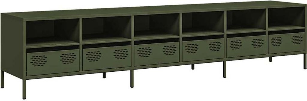 vidaXL TV-Schrank Olivgrün 202x39x43,5 cm Kaltgewalzter Stahl