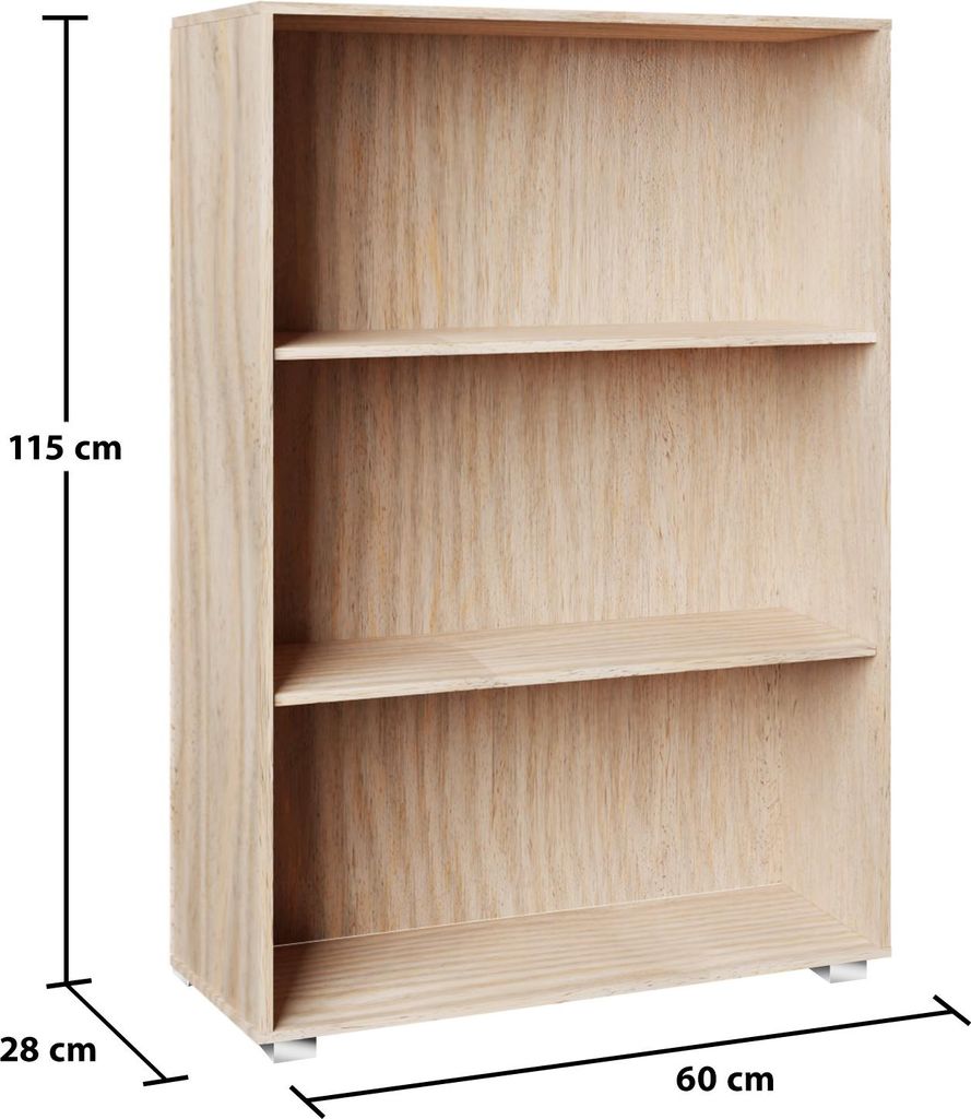 Étagère bibliothèque chêne 115 x 60 x 28 cm Meuble de Image du produit 
