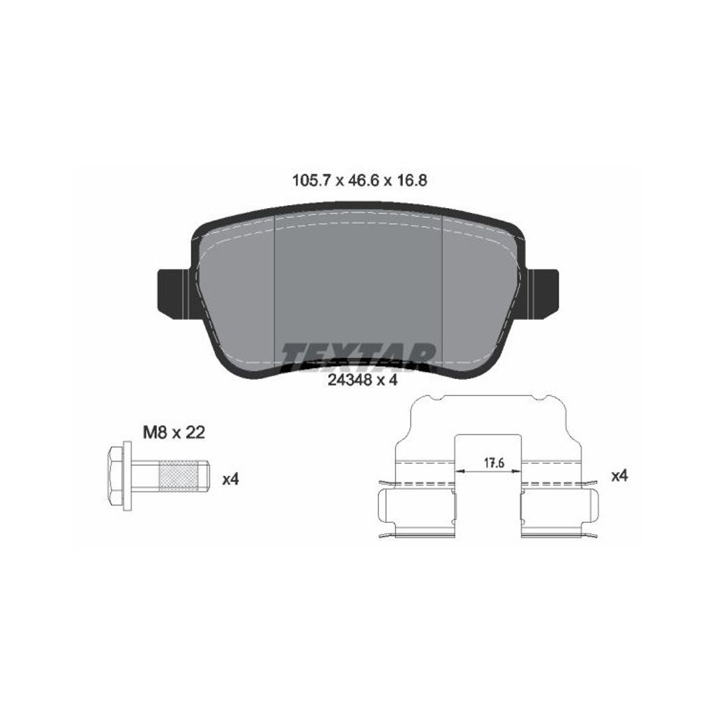 Textar Bremsbeläge hinten für Fiat Croma