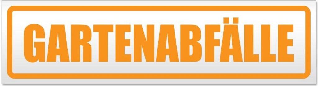 Kiwistar - Autoaufkleber - Orange - 30 x 8 cm - Gartenabfälle - Hinweis Aufkleber Sticker für Auto, Kfz, Fahrrad, PKW, LKW