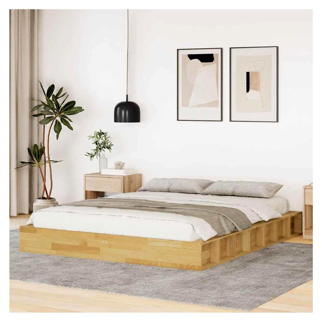 Bettgestell 150x200 cm aus Massivholz Eiche