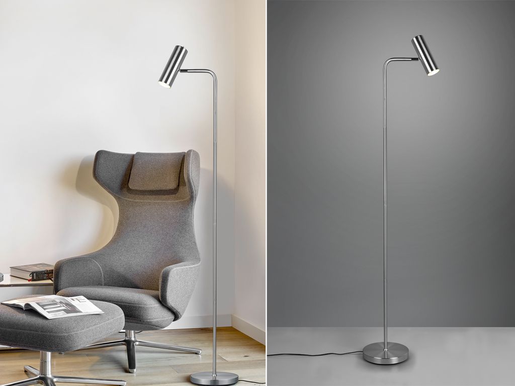 TRIO LIGHTING Stehleuchte Marley nickel Höhe 151 cm Metall Produktbild 