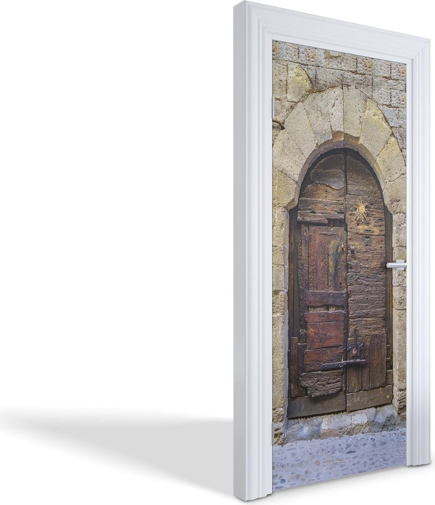 Türfolien Design Selbstklebende Wandsticker Türtapeten - Altes Holztor - 85 x 205 cm