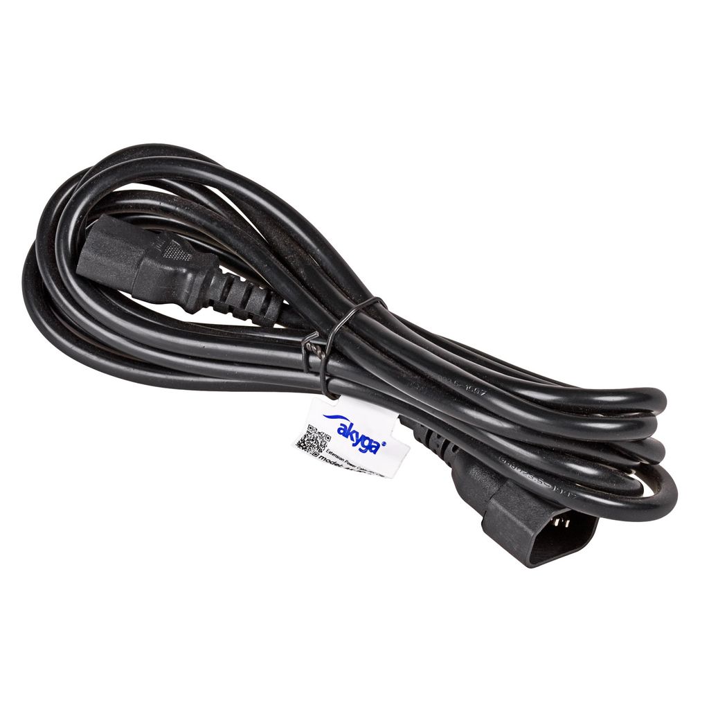 AKYGA Strom-Verlängerungskabel für PC-Drucker AK-PC-07C 3-poliges IEC C13 C14-Kabel 3 m