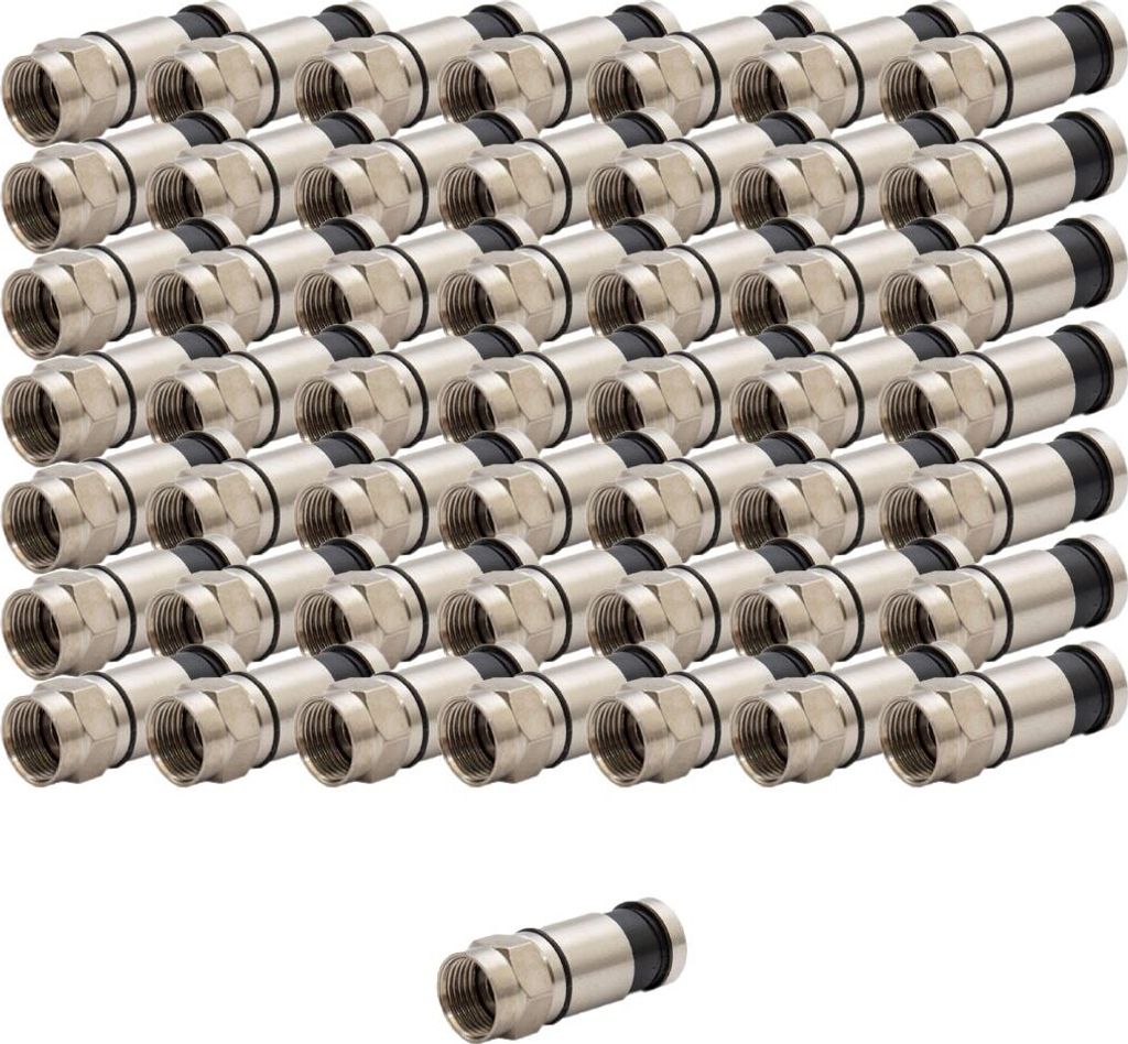 PremiumX 50x F-Kompressionsstecker F-Adapter F-Stecker Koaxialkabel Verbinder