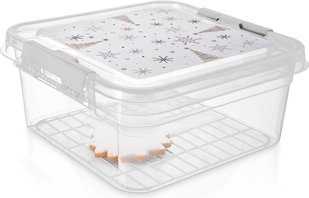 Orion Lebensmittelbehälter Brotdose Vorratsdose Lebensmittelbox Lunchbox mit Deckel SCHNEEFLOCKE 4,5 L