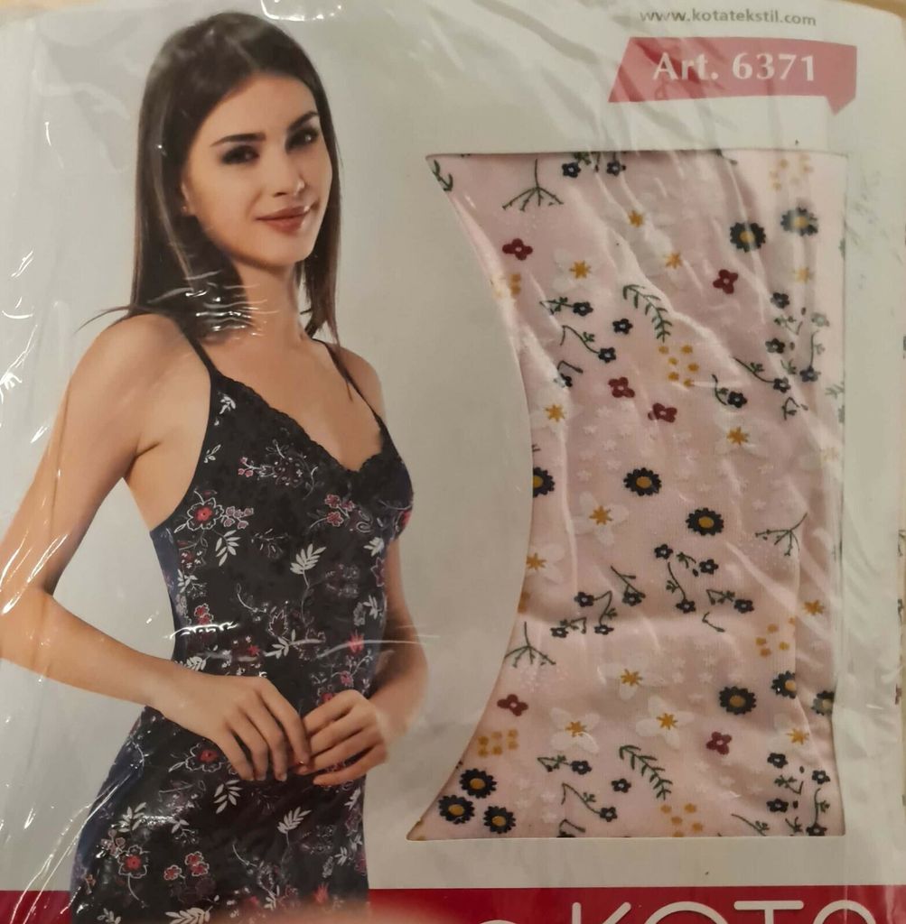 Damen Nachthemd Tunika Pyjama Schlafanzug Hellrosa L-XL mit Muster K-64