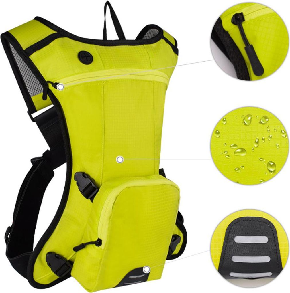 Motorrad Rucksack Portable Hydration Pack Leichte Sporttasche Kompatibel mit 2L Wasserblase für Männer Frauen Laufen Wandern Radfahren Bergsteigen