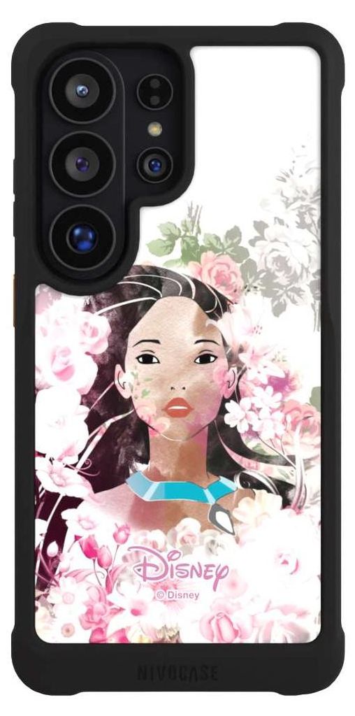 NIVOCASE Hülle für Samsung Galaxy S26 Ultra Stoßfeste Handyhülle NIVOmax Case Schwarz Disney Offizielles Lizenzprodukt Pocahontas