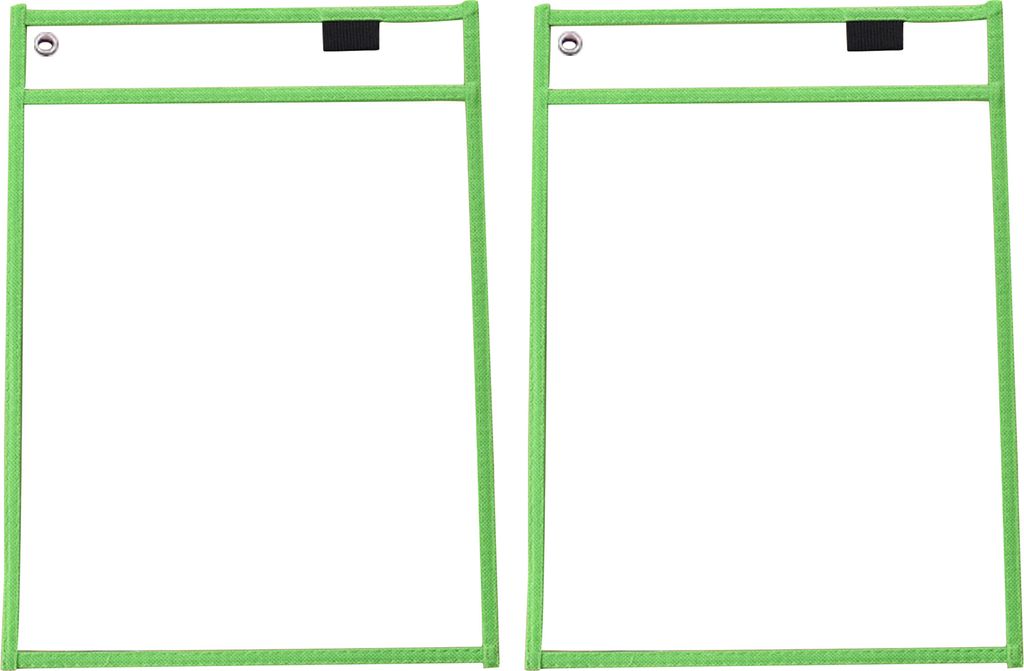 2pcs löschbarer Hanging PVC -Dateibeutel transparente Dokumentspeicherbeutel Taschen-Grün