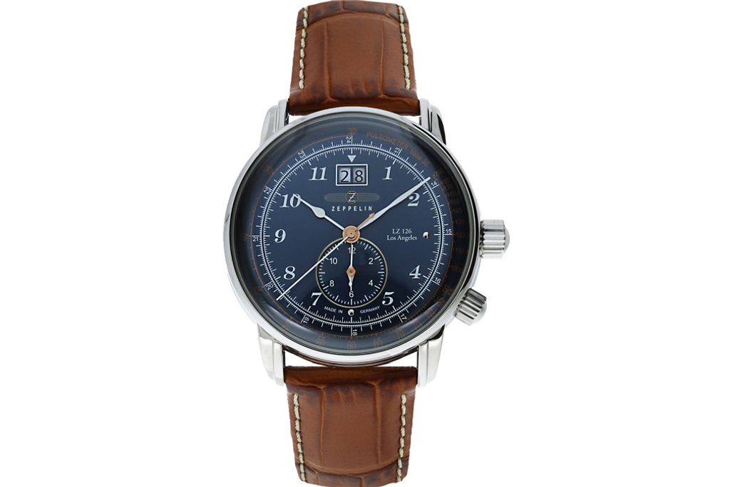 ZEPPELIN 8644-3 Uhr Herrenuhr Lederarmband Datum braun