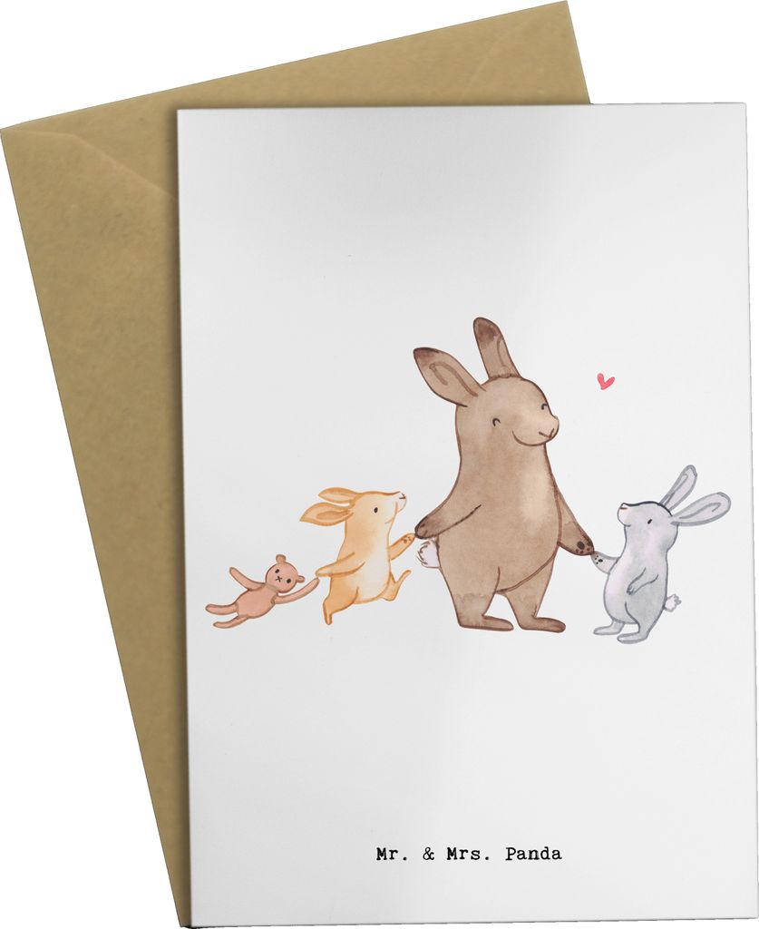 Mr. & Mrs. Panda Glückwunschkarte Erzieher Herz - Weiß - Geschenk, babykarte, glückwunschkarten, neujahrskarte, Großfamilie, weihnachtskarten, ...