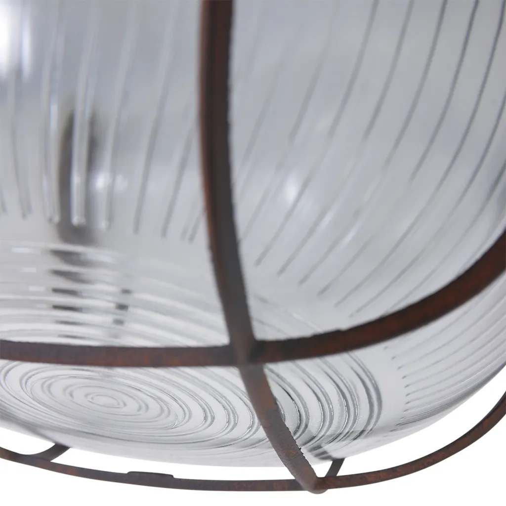 Plafonnier intensité variable verre brun et douille E27 métal 17 cm