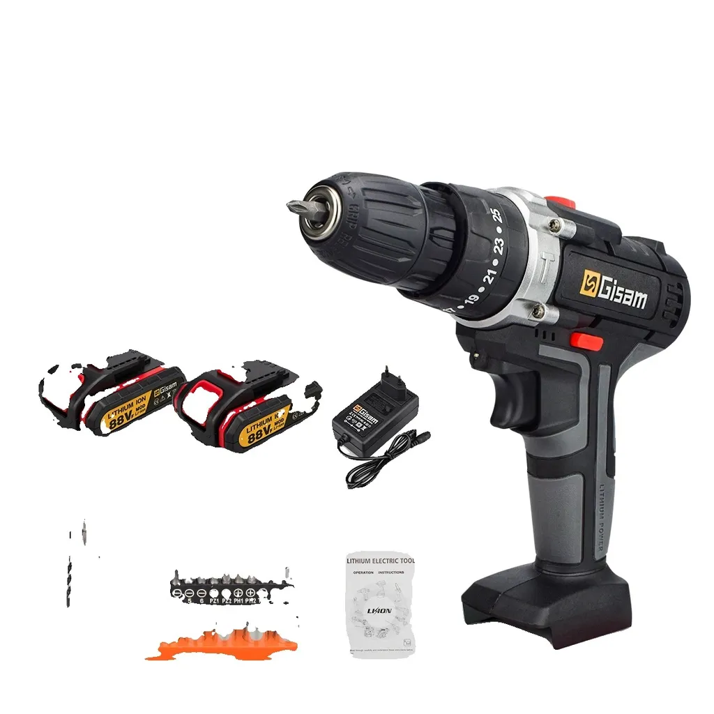 Perceuse à percussion sans fil 88VF avec 2 batteries au lithium-ion