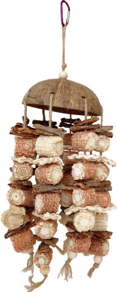 Natürliches Kokosnussschalen-Vogelspielzeug, Großes Papageienspielzeug, Maiskolben-Vogel-Kauspielzeug Papageienkäfig-Beißspielzeug Für Papageien