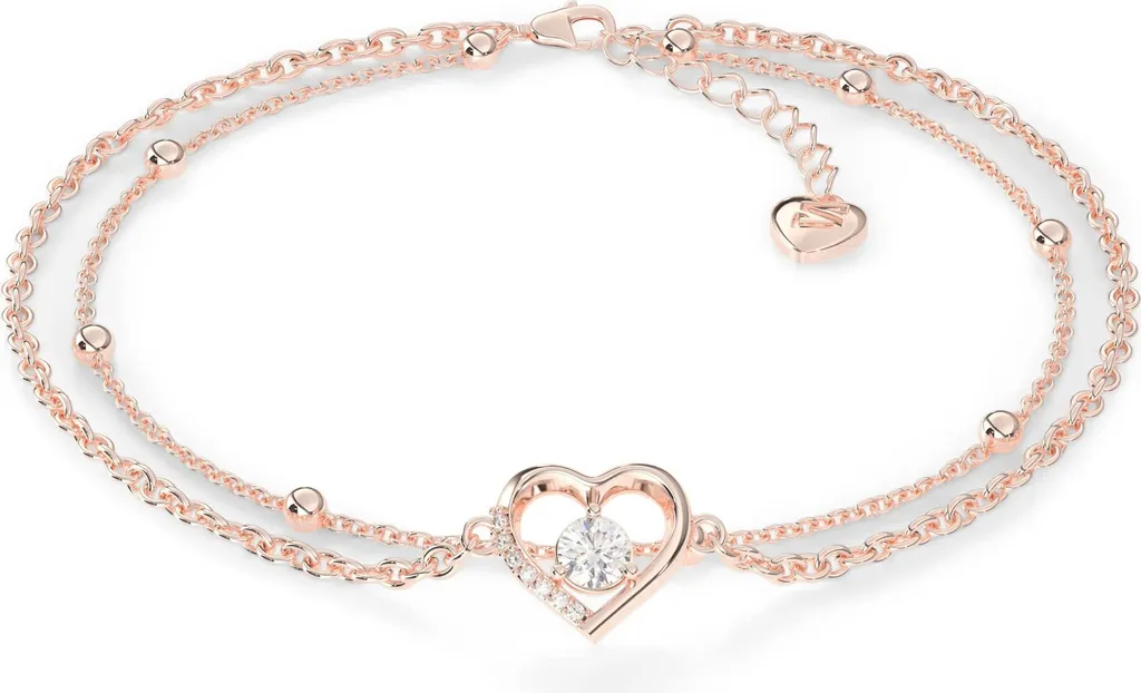 Gioiello Piedi SERASAR Cavigliera Cuore Argento Oro Rosa 925