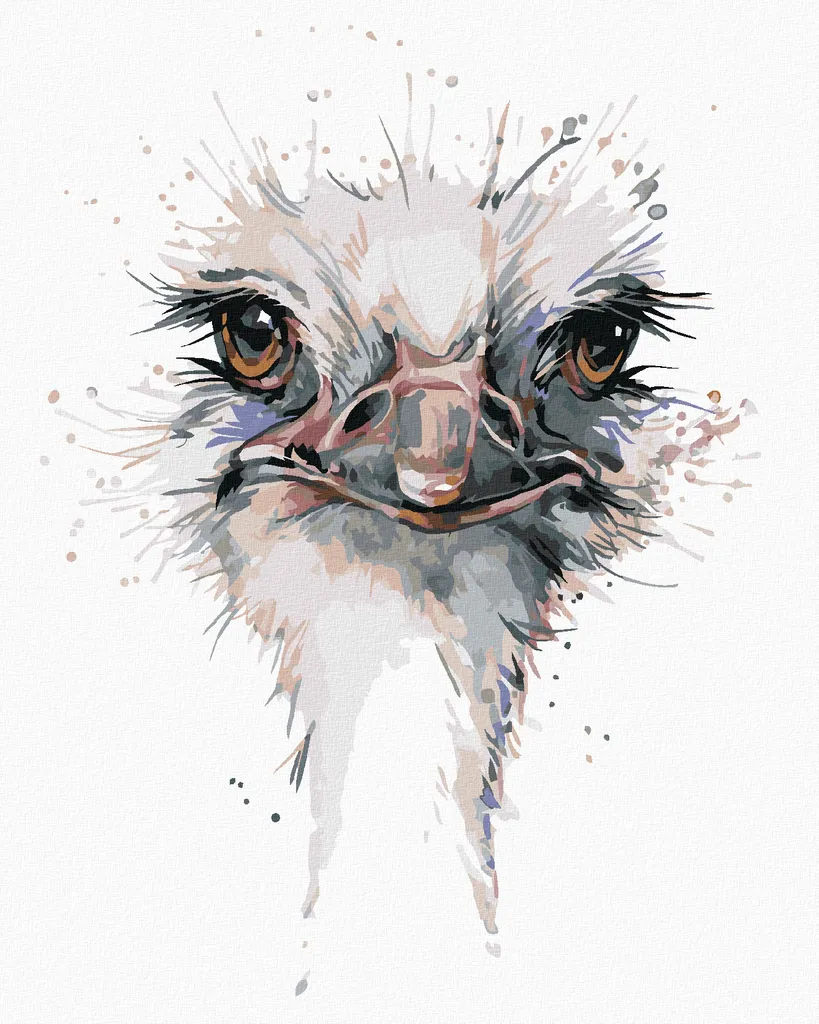Zuty - Pittura con diamanti - TESTA DI STRUTTO, 40x50 cm, tela tesa su telaio