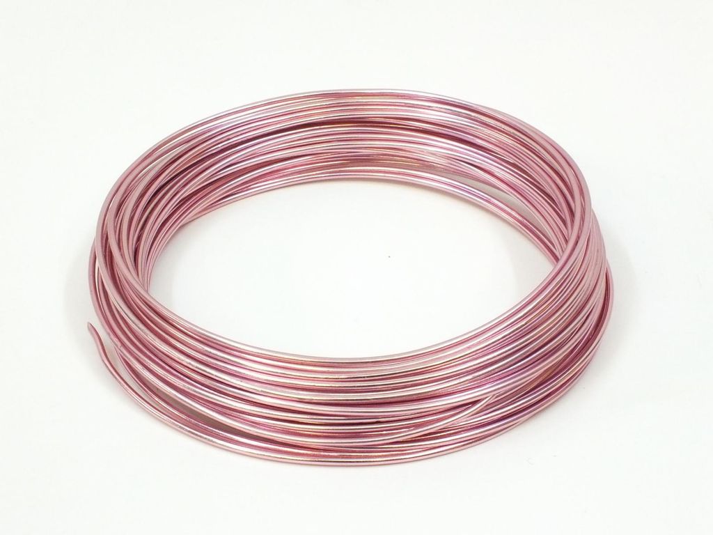 12m Aludraht / Aluminiumdraht, Farbe: Rosa