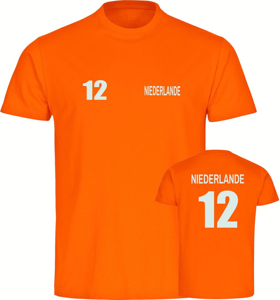 multifanshop Herren T-Shirt - Niederlande - Trikot Nummer Produktbild 
