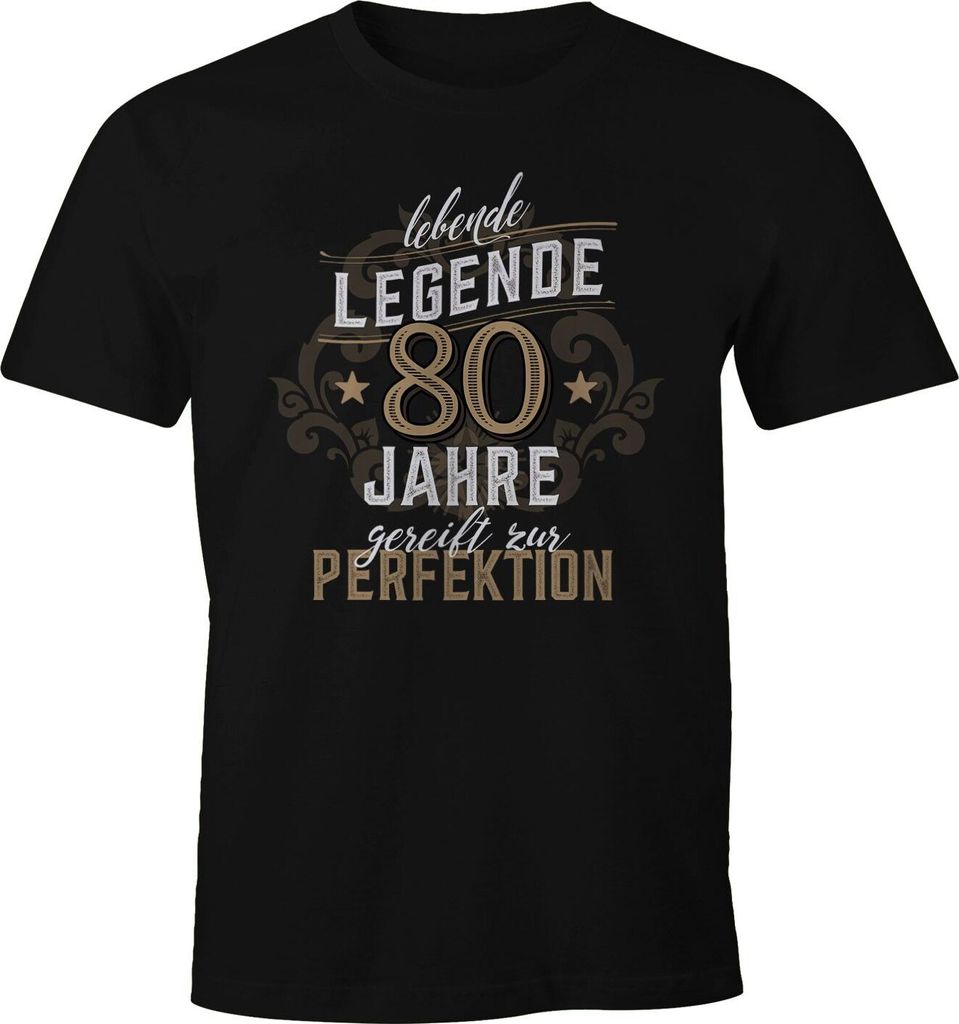 Herren Geschenk T-Shirt Geburtstag Lebende Legende 30-80 Jahre Moonworks 80 schwarz 5XL