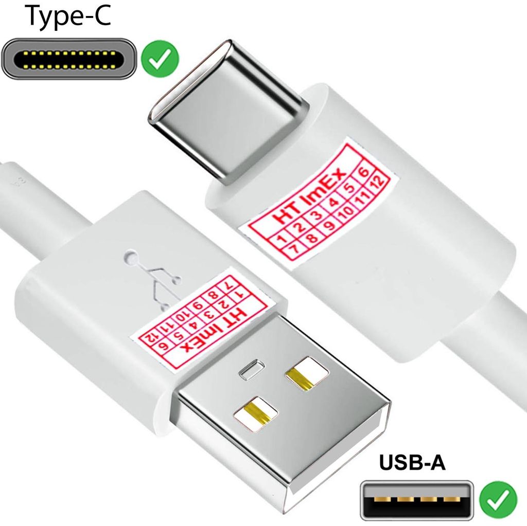 Weiß-kabel USB-A 2.0 auf USB Type C Ladekabel komaptibel mit Xiaomi 13, 13T, 13T Pro, Redmi 15, 14, 14 Pro