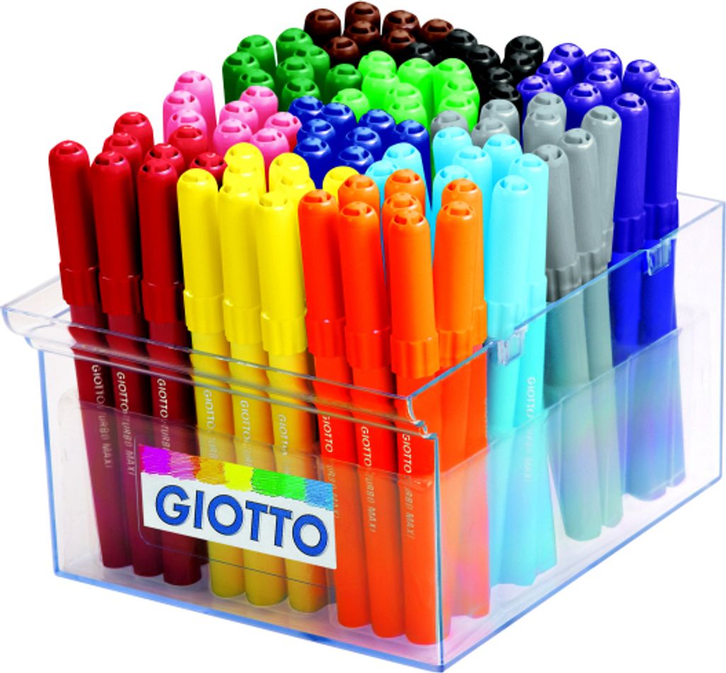 Giotto Turbo Maxi Fasermaler 108 Stifte in 12 Farben sort. Box