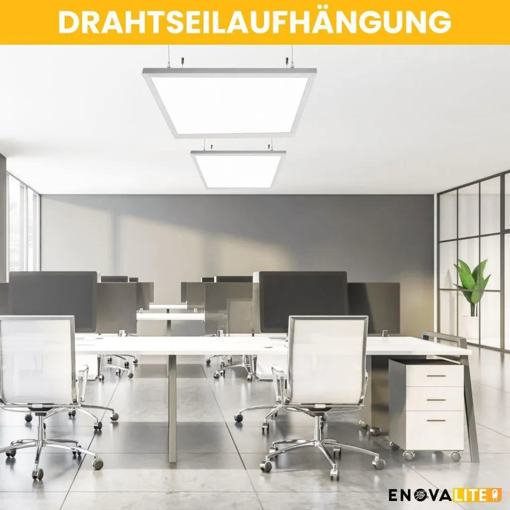 Panneau LED Bureau 620x620 ENOVALITE Eclairage Doux Blanc Chaud 36W - 7