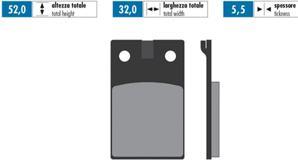 POLINI ORIGINAL Bremsbelag-Paar 52x32x5,5 mm