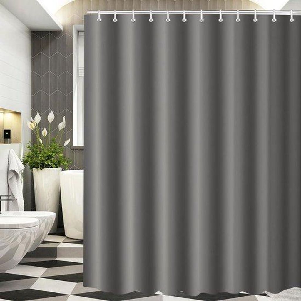 Duschtürvorhang 180x220cm dunkelgrau wassbar Polyester