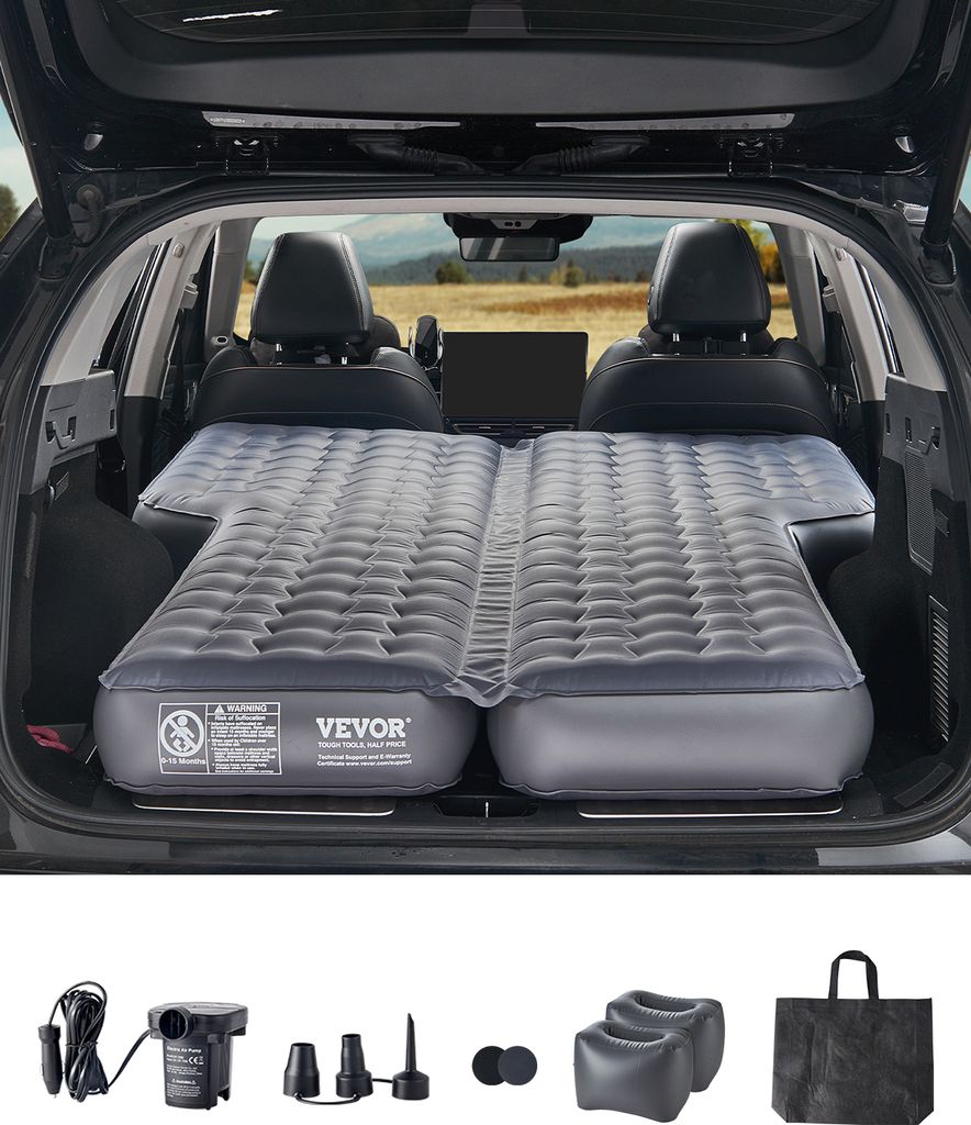 VEVOR Auto-Aufblasmatratze, aufblasbare Campingmatratze, verdicktes Reisebett, Oxford-Stoff, tragbare Isomatte, geeignet für die meisten SUVs, MPV...