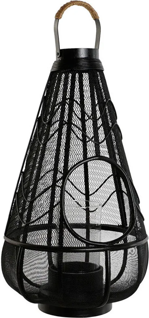 Bougeoir Design 50 cm en Métal Noir Home ESPRIT - Structure Rectangulaire