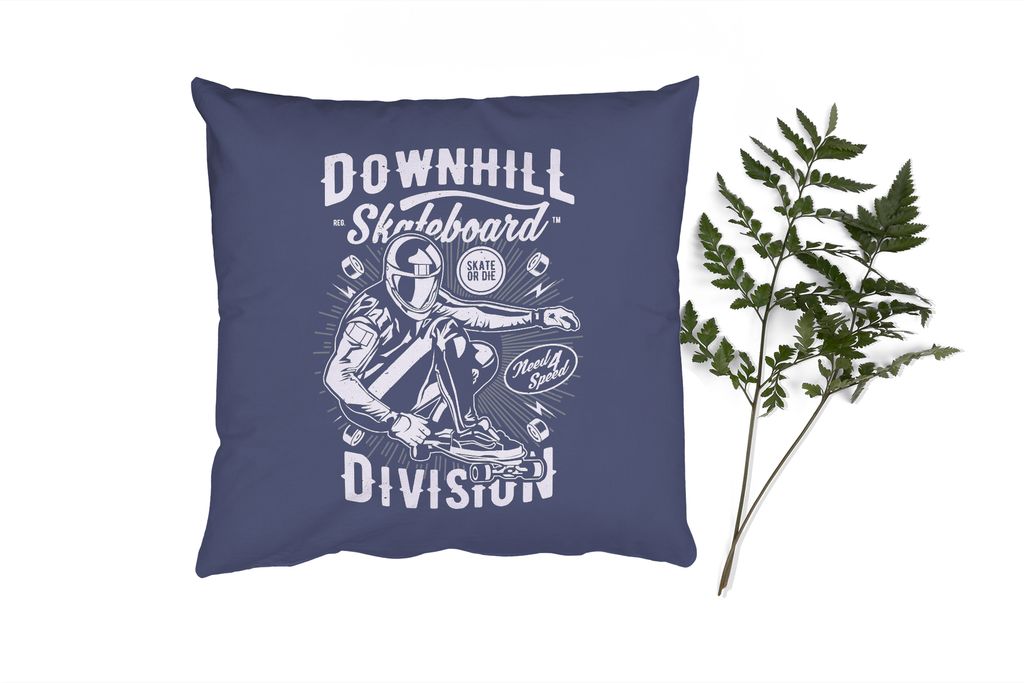 MuchoWow Zierkissen Sofakissen Wohnzimmer Dekokissen 45x45 cm Skateboard - Blau - Vintage - Schlafpolster - Polster für das Sofa