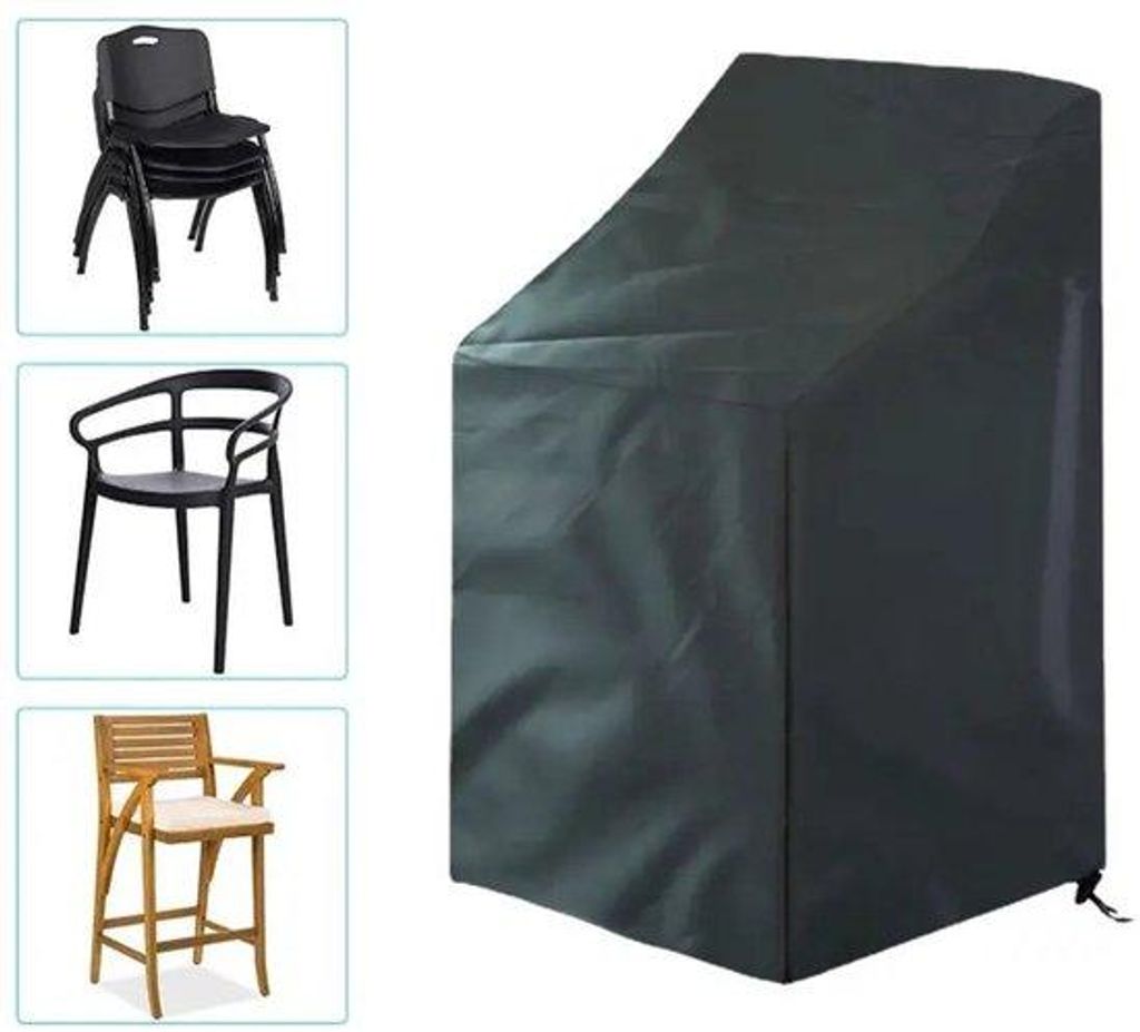 Schutzdecke für Gartenstühle, wasserdicht, korbbeständig, UV-schutzfähig, für schwarze Gartenstühle.