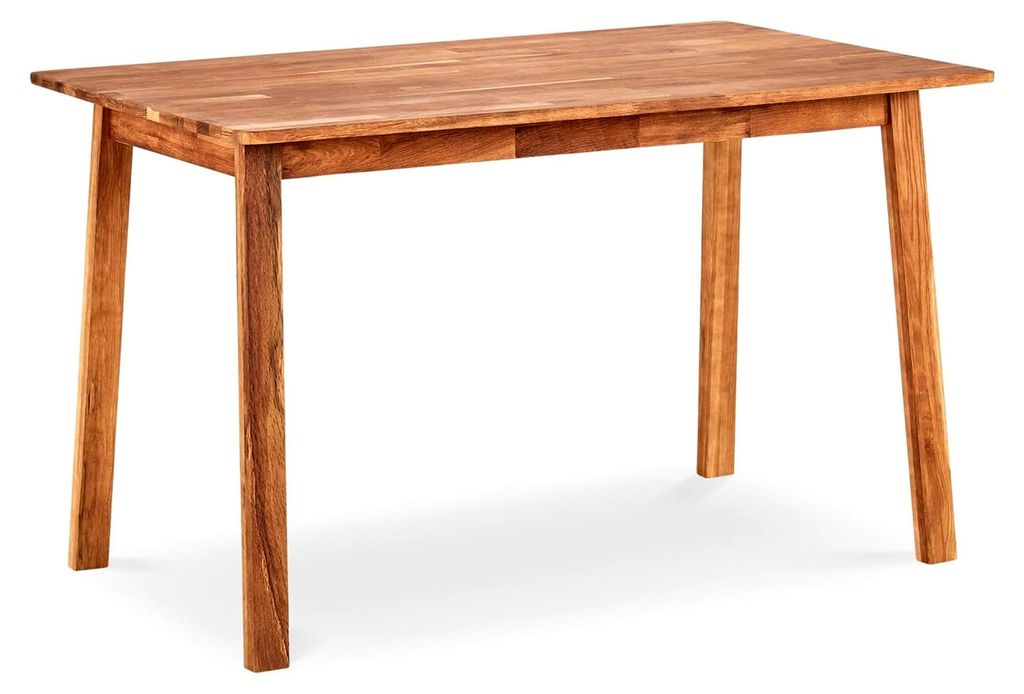 Esstisch Küchentisch Holztisch 122x74x75 cm - Eiche Massivholz bis 100 kg belastbar - für 4-6 Personen im Landhausstil geölt