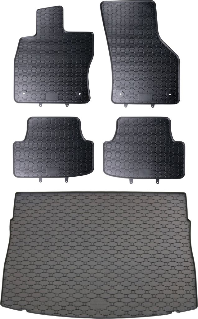 Gummi Fußmatten + Kofferraumwanne Set für VW Golf 7 Typ 5G, Bj. 2013-
