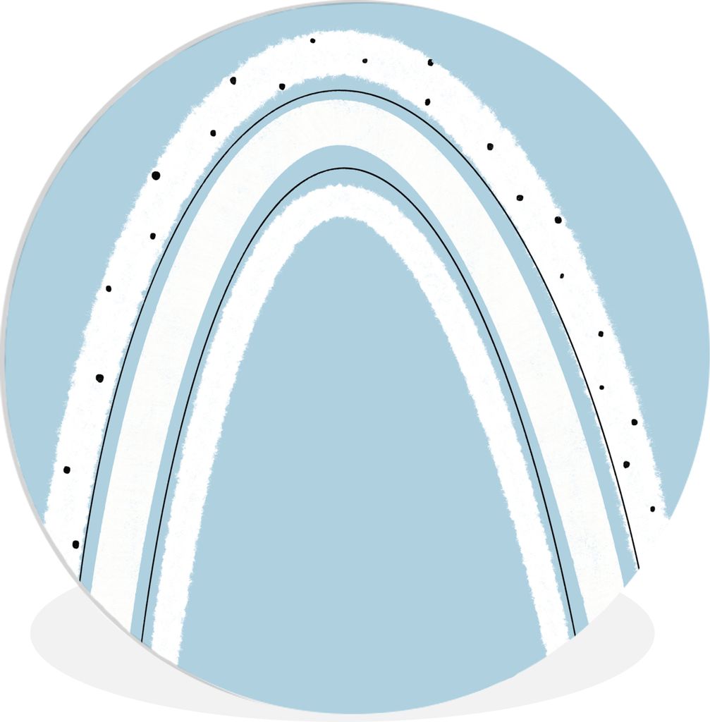 MuchoWow Rundes Wandbild - Runde Bilder Regenbogen - Abstrakt - Pastell Ø 60 cm Kreis Wanddekoration Kunststoff - Wandkreis - Wandschmuck - Wand...