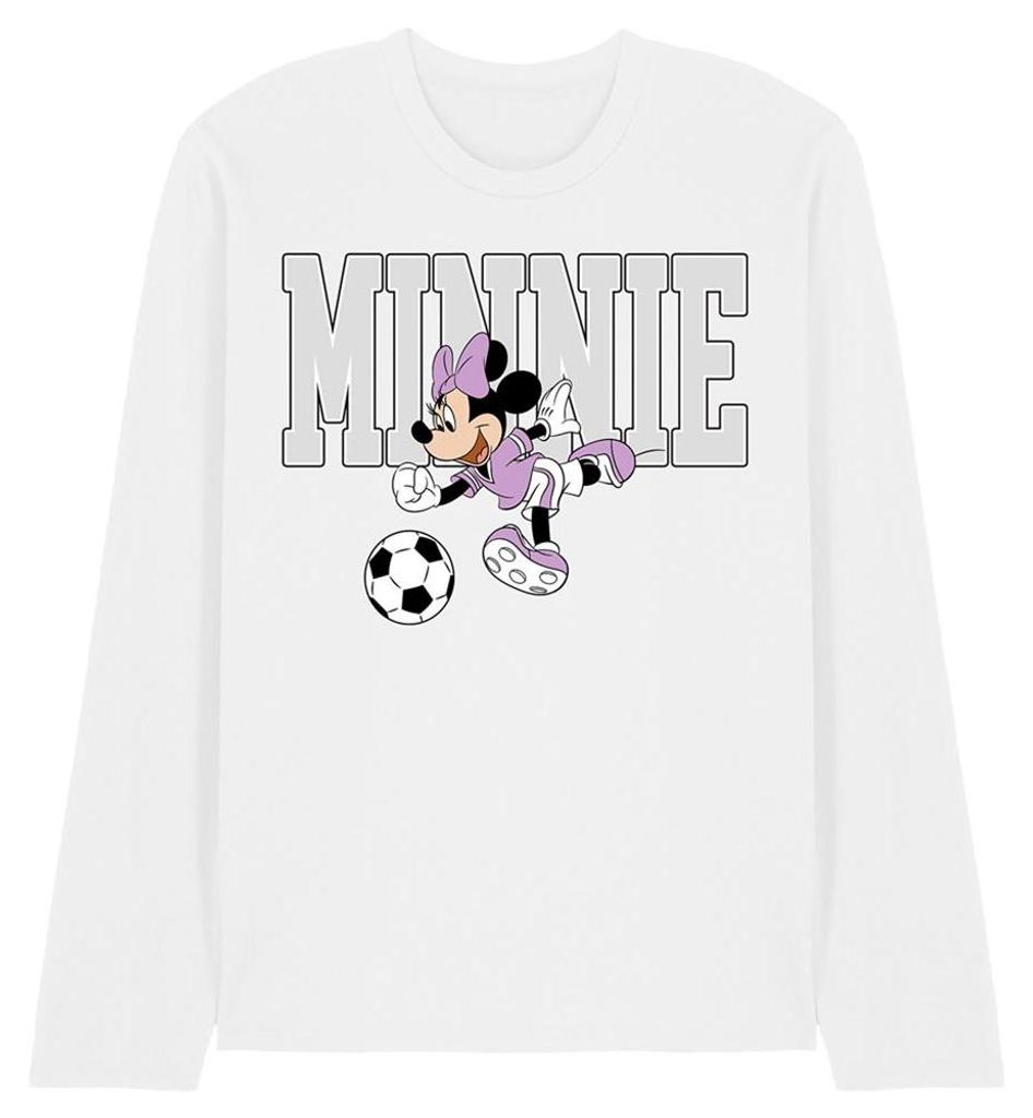 Disney - "Kick" T-Shirt für Herren/Damen Uni, Langärmlig TV34596 (M) (Weiß)
