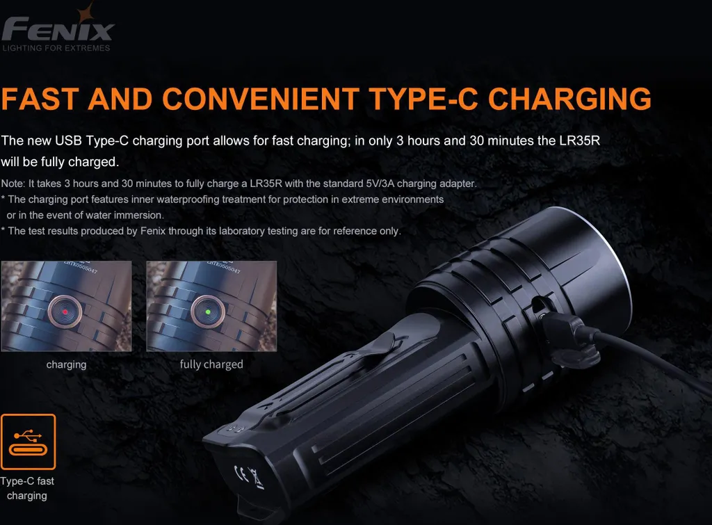 Lampe torche rechargeable Fenix LR35R avec 6 modes d'éclairage LED - 13