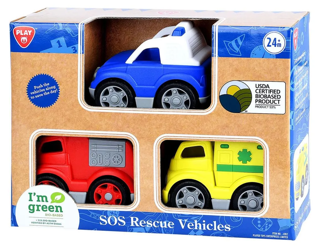 Set véhicules de secours Play - Jouets écologiques et durables 3 pcs