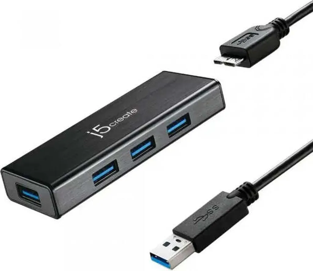 Hub USB 3.0 SuperSpeed j5create JUH340 transfert 5 Gbps compact - 5