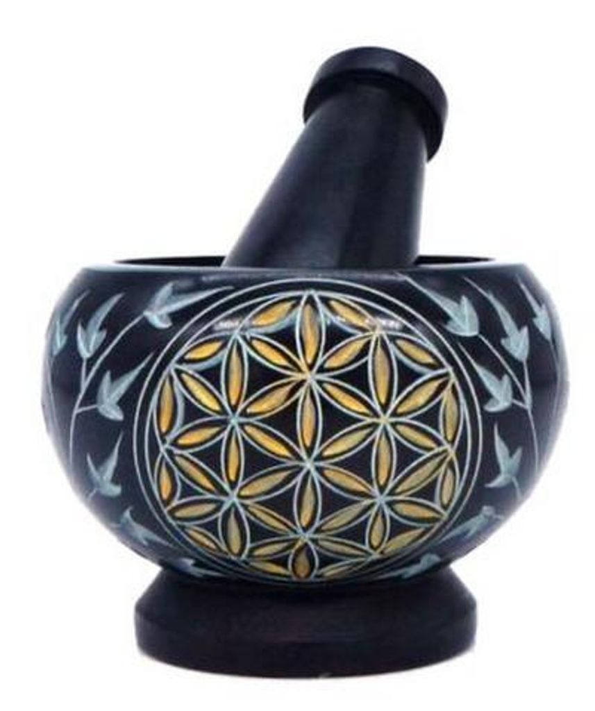 Mörser "Blume des Lebens" gold Produktbild 