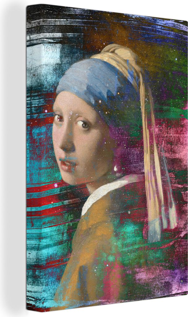 OneMillionCanvasses - Leinwandbilder - 90x140 cm, Das Mädchen mit dem Perlenohrring - Johannes Vermeer - Farben, Wandbilder Kunstdruck Wanddekor...