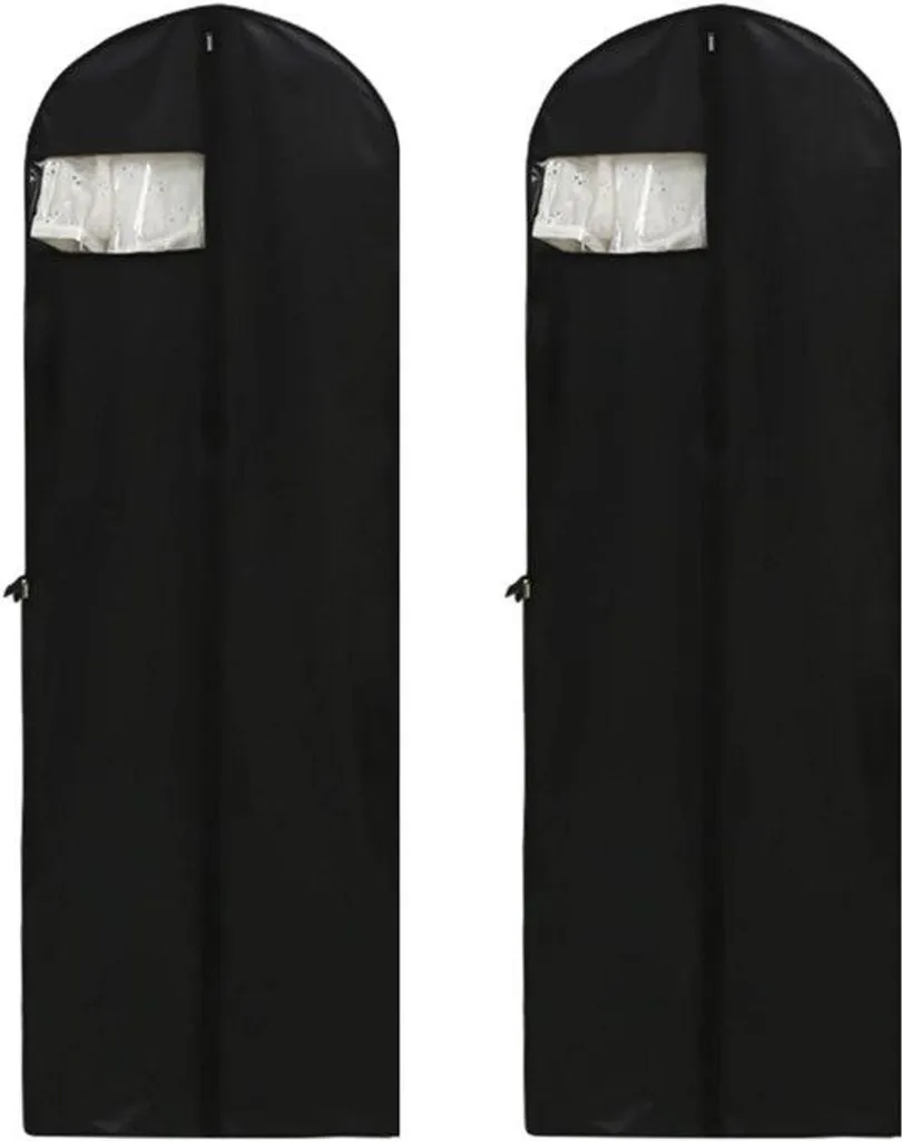 Sac à vêtements 180 cm noir anti-plis pour protéger vos robes longues