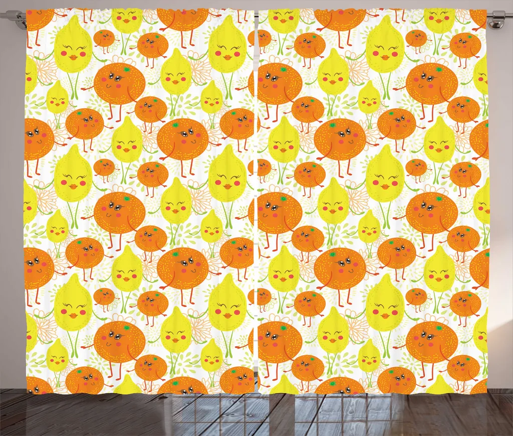 Rideau pour Salon Ambiance Rustique et Ensoleillée, 280 x 225 cm, Orange